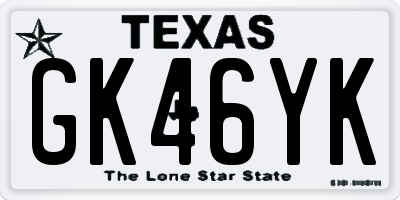 TX license plate GK46YK
