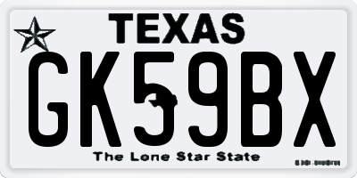 TX license plate GK59BX