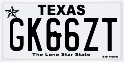 TX license plate GK66ZT