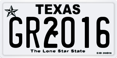 TX license plate GR2016