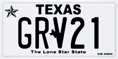 TX license plate GRV21