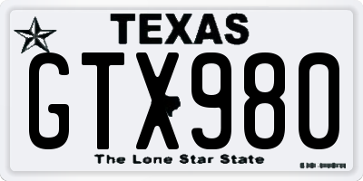 TX license plate GTX980