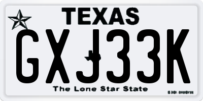 TX license plate GXJ33K