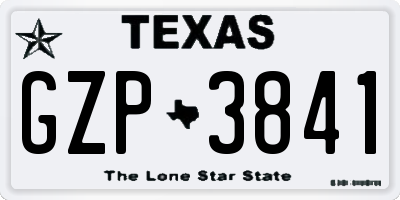 TX license plate GZP3841