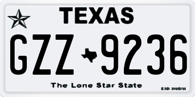 TX license plate GZZ9236