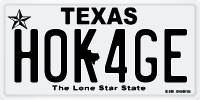 TX license plate H0K4GE