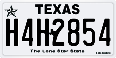 TX license plate H4H2854