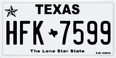 TX license plate HFK7599