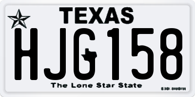 TX license plate HJG158