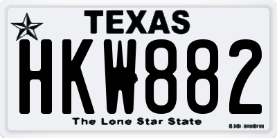 TX license plate HKW882