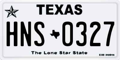 TX license plate HNS0327