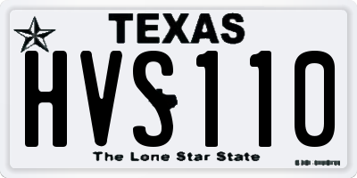 TX license plate HVS110