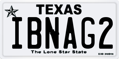 TX license plate IBNAG2
