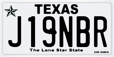 TX license plate J19NBR