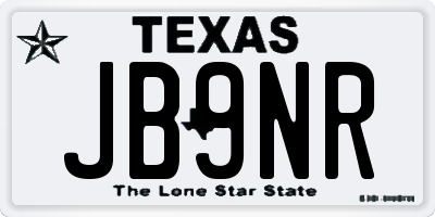 TX license plate JB9NR