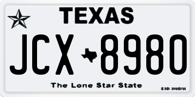 TX license plate JCX8980