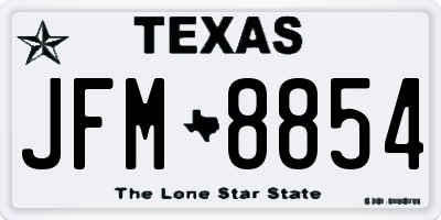 TX license plate JFM8854