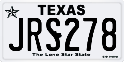 TX license plate JRS278