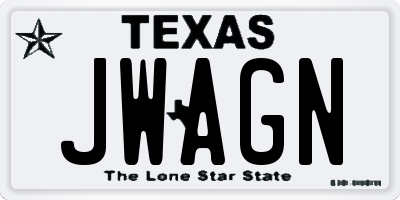 TX license plate JWAGN
