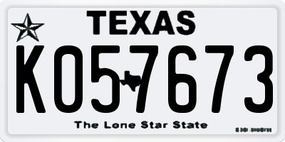 TX license plate K057673
