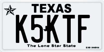 TX license plate K5KTF