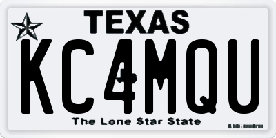 TX license plate KC4MQU