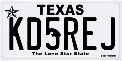 TX license plate KD5REJ