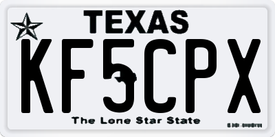 TX license plate KF5CPX