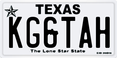TX license plate KG6TAH