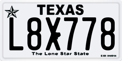 TX license plate L8X778