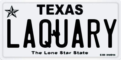 TX license plate LAQUARY