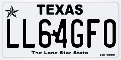 TX license plate LL64GFO