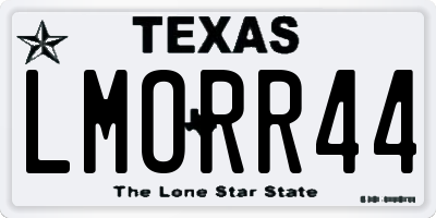 TX license plate LMORR44