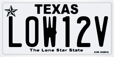 TX license plate LOW12V