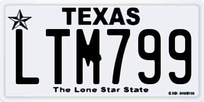 TX license plate LTM799