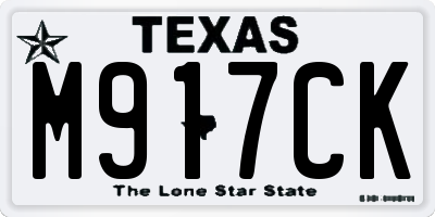 TX license plate M917CK