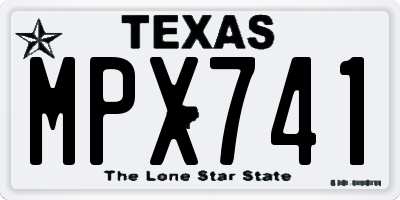 TX license plate MPX741