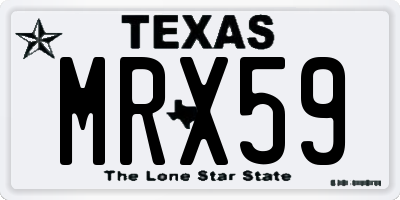 TX license plate MRX59