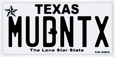 TX license plate MUDNTX