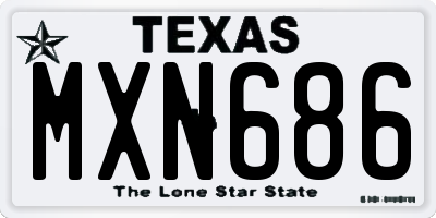 TX license plate MXN686