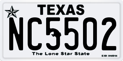 TX license plate NC5502