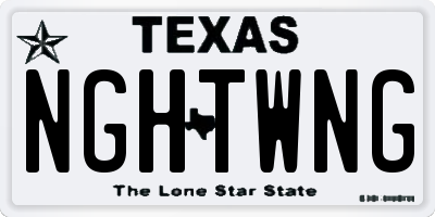 TX license plate NGHTWNG