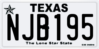 TX license plate NJB195