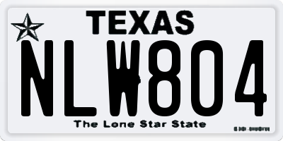 TX license plate NLW804