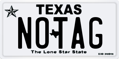TX license plate NOTAG