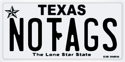 TX license plate NOTAGS