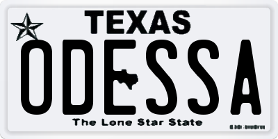 TX license plate ODESSA