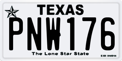 TX license plate PNW176