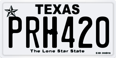 TX license plate PRH420