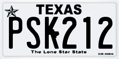 TX license plate PSK212